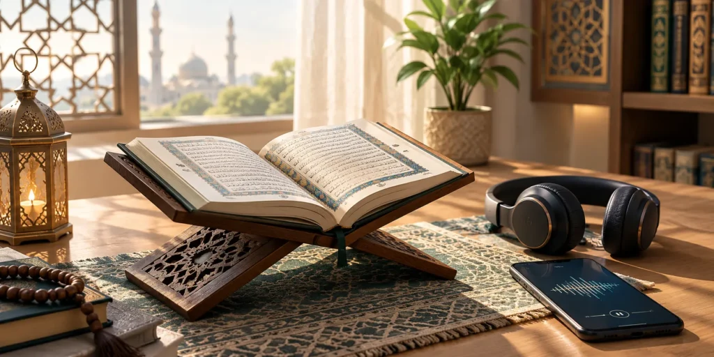 Listening to Surah Ar-Rahman Quran recitation